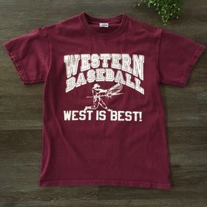 Vintage Baseball Short Sleeve T-shirt Maroon Adult Size S